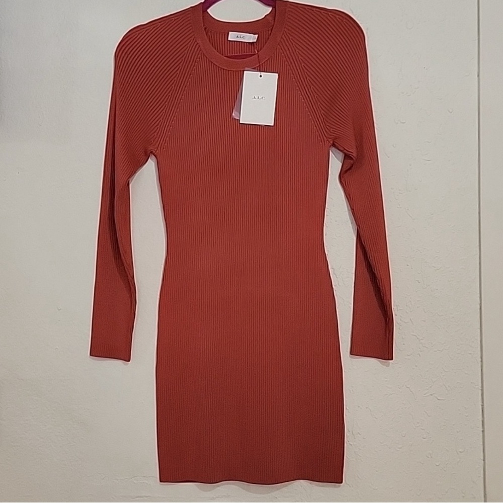 ALC orange Long Sleeve Bodycon Dress